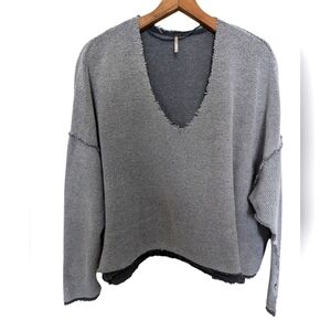 FREE PEOPLE Oversized Pullover Top Size XS Heathered Gray